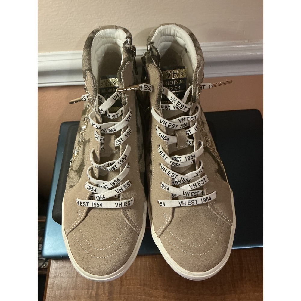 VH EST 1954 High Top Sneakers‎ Camo Star Studded Side Zip Luxury Fashion
